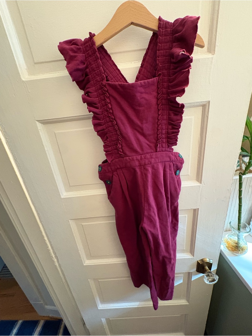Matilda Jane Burgundy Ruffle Strap Jumpsuit